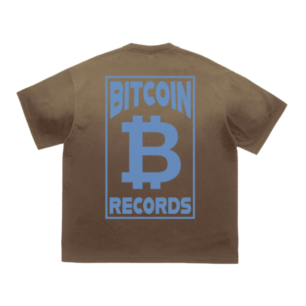 Bitcoin Vintage Washed Tiger Stripes Dyed Gradient T-Shirt - 250 GSM - Image 4