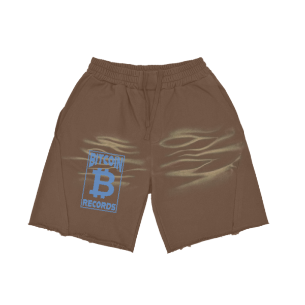 Bitcoin (Dark Green&Black&Coffee）Heavyweight  Vintage Washed  Tiger Stripes Short Pants - 360 GSM - Image 3