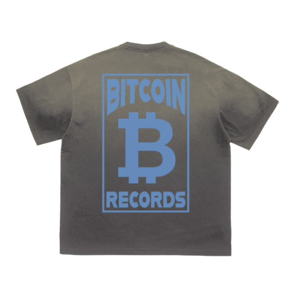 Bitcoin Vintage Washed Tiger Stripes Dyed Gradient T-Shirt - 250 GSM - Image 2