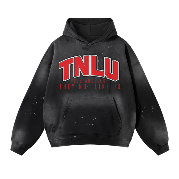 TNLU  ALLUMI Vintage Wash Frayed Fleece Hoodie - 360 GSM - Image 3