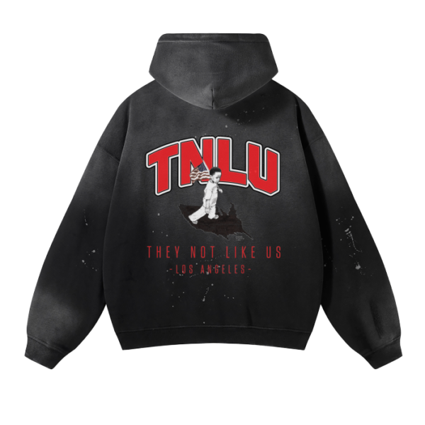 TNLU  ALLUMI Vintage Wash Frayed Fleece Hoodie - 360 GSM - Image 2